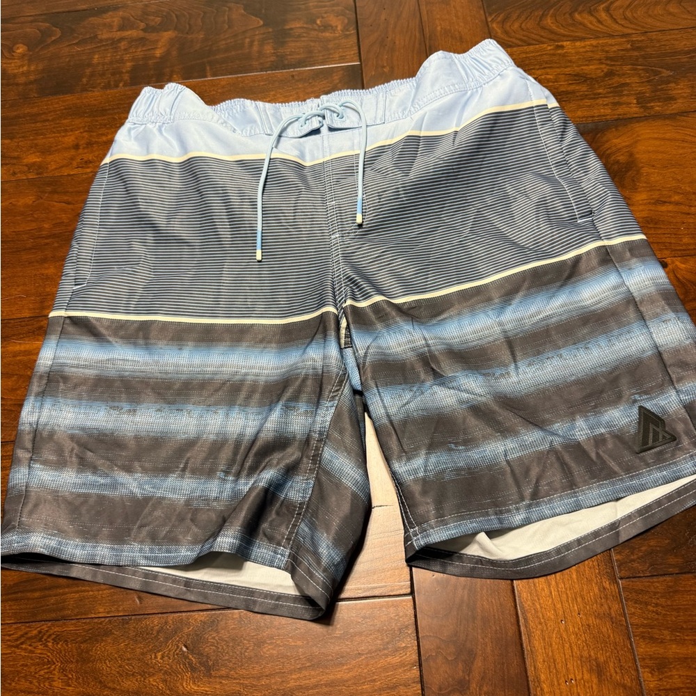 Ripzone Men's Blue Striped Swim Shorts